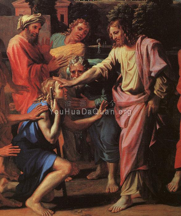 Jesus Healing the Blind of Jericho - 尼古拉斯·普桑